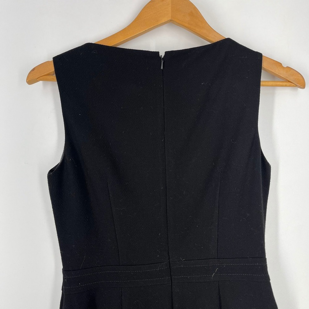 Hobbs London Black Sleeveless Sheath Dress Tailored V-Neck‎ Professional LBD - Picture 4 of 15